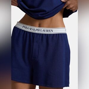 Polo Ralph Lauren Navy Lounge Shorts with Logo Waistband